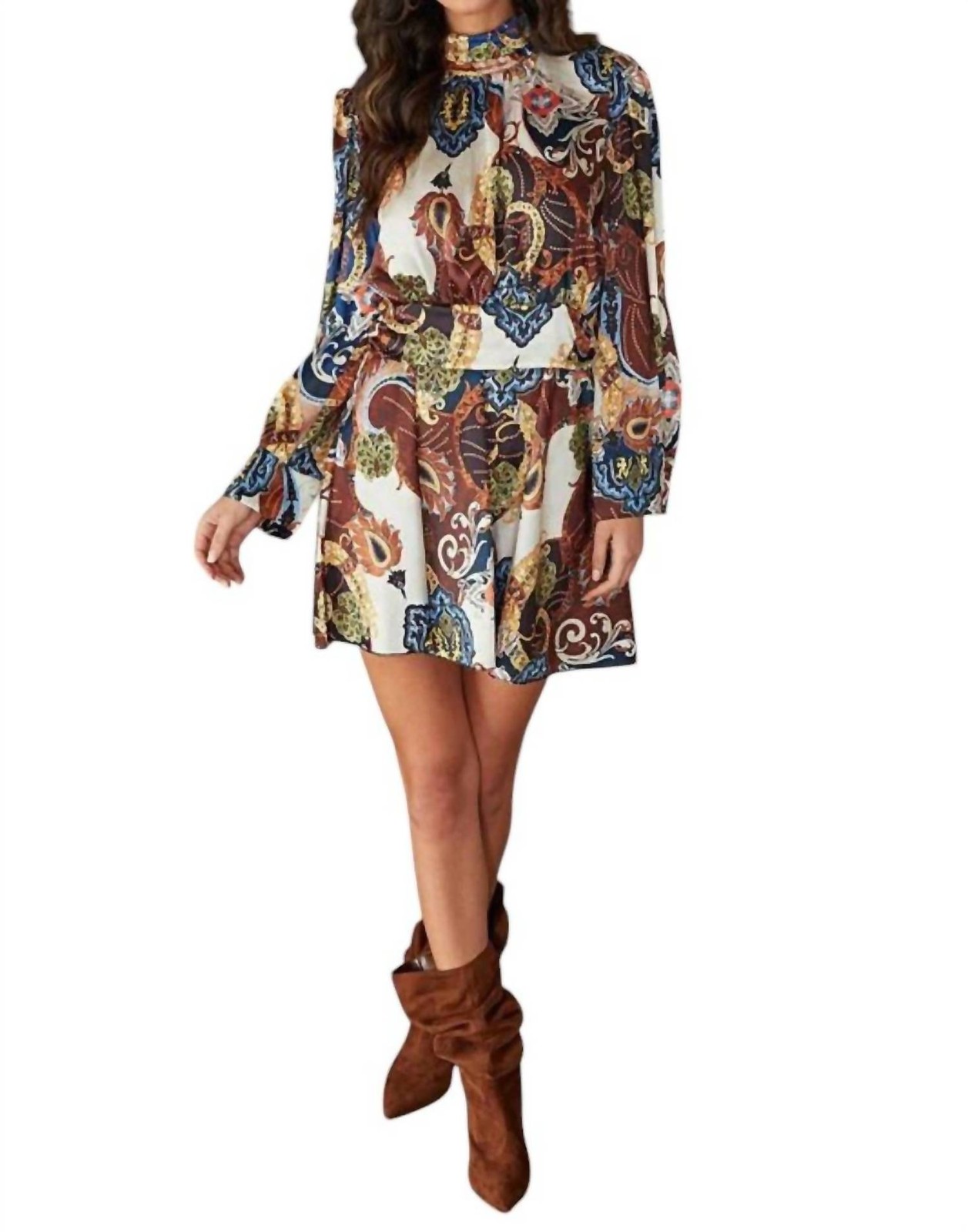 Venti6 Sofia Paisley Open Back Dress Size S