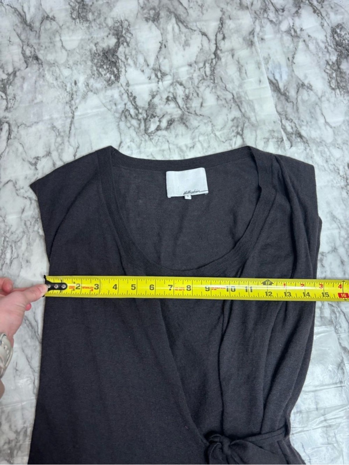 3.1 Phillip Lim Wool Cashmere Blend Grey Sleeveless Tie-Waist Midi Dress small