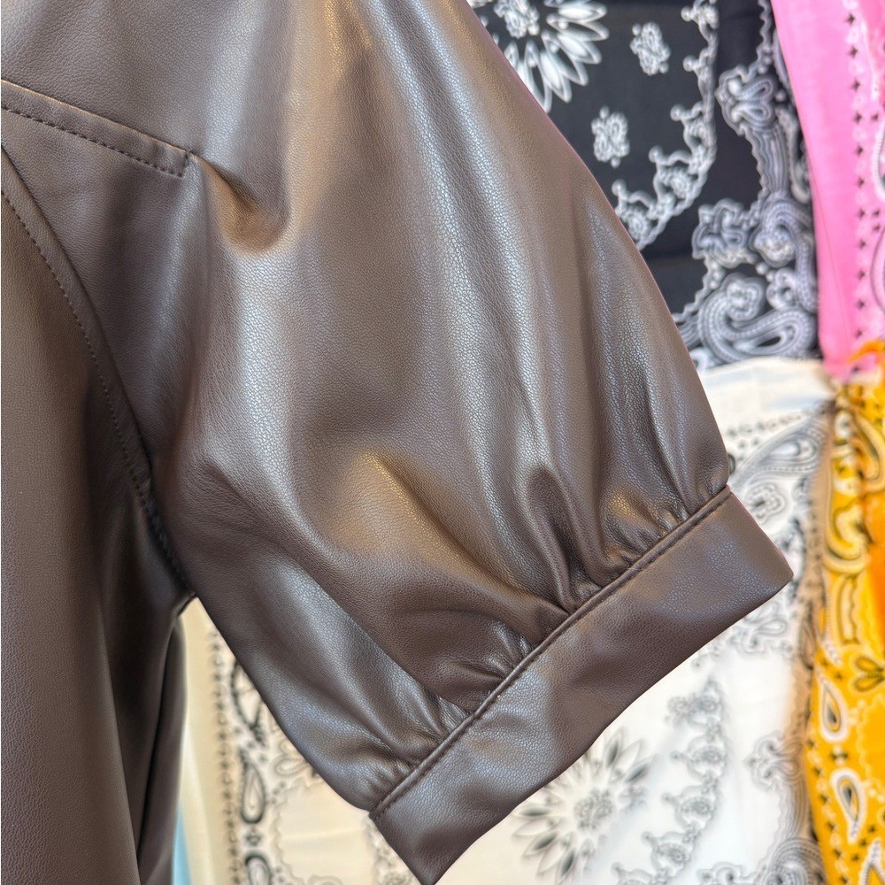NWOT Evereve Chocolate Faux Leather Dress