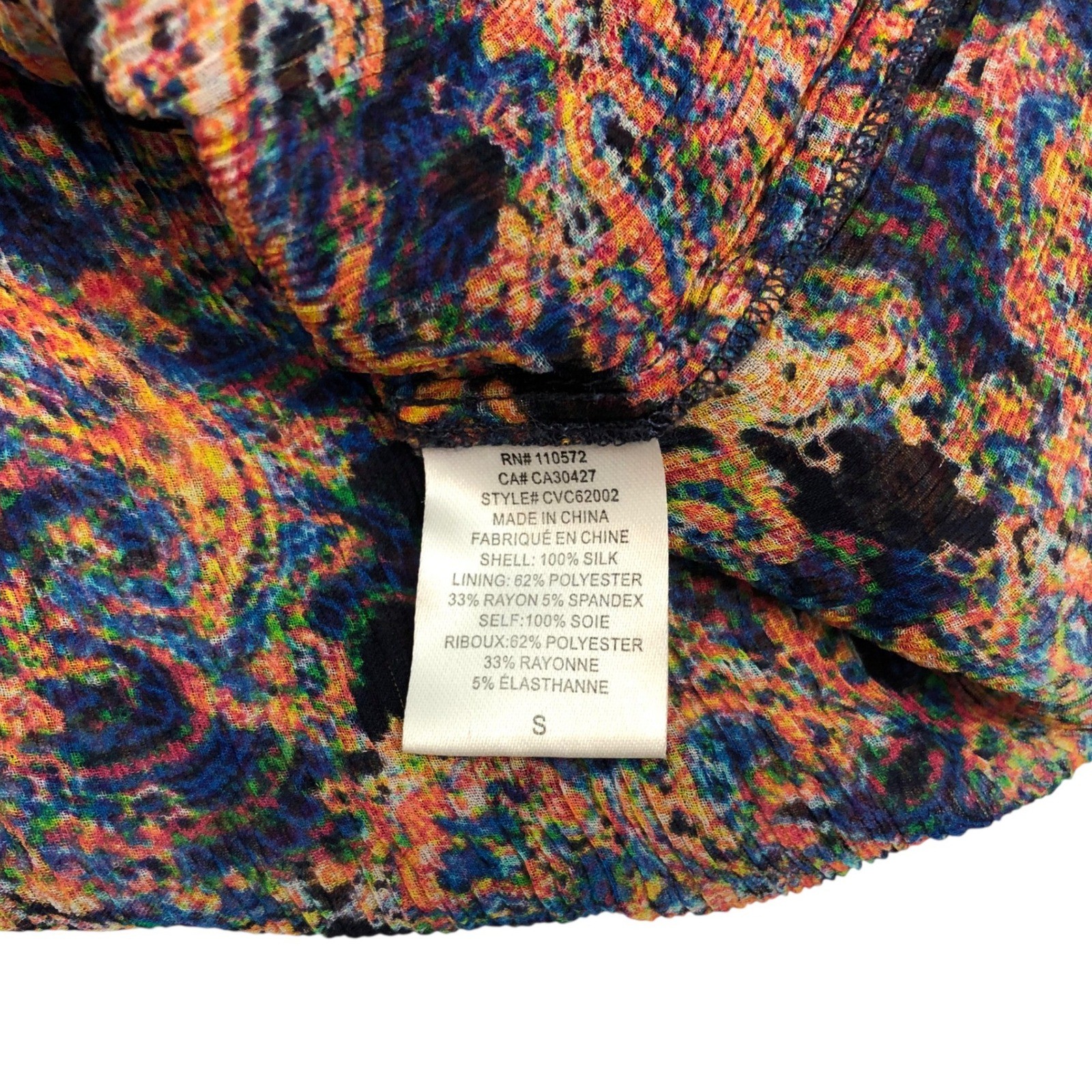 Twelfth Street Cynthia Vincent 100% Silk SHEER Paisley Print Mini Dress Small