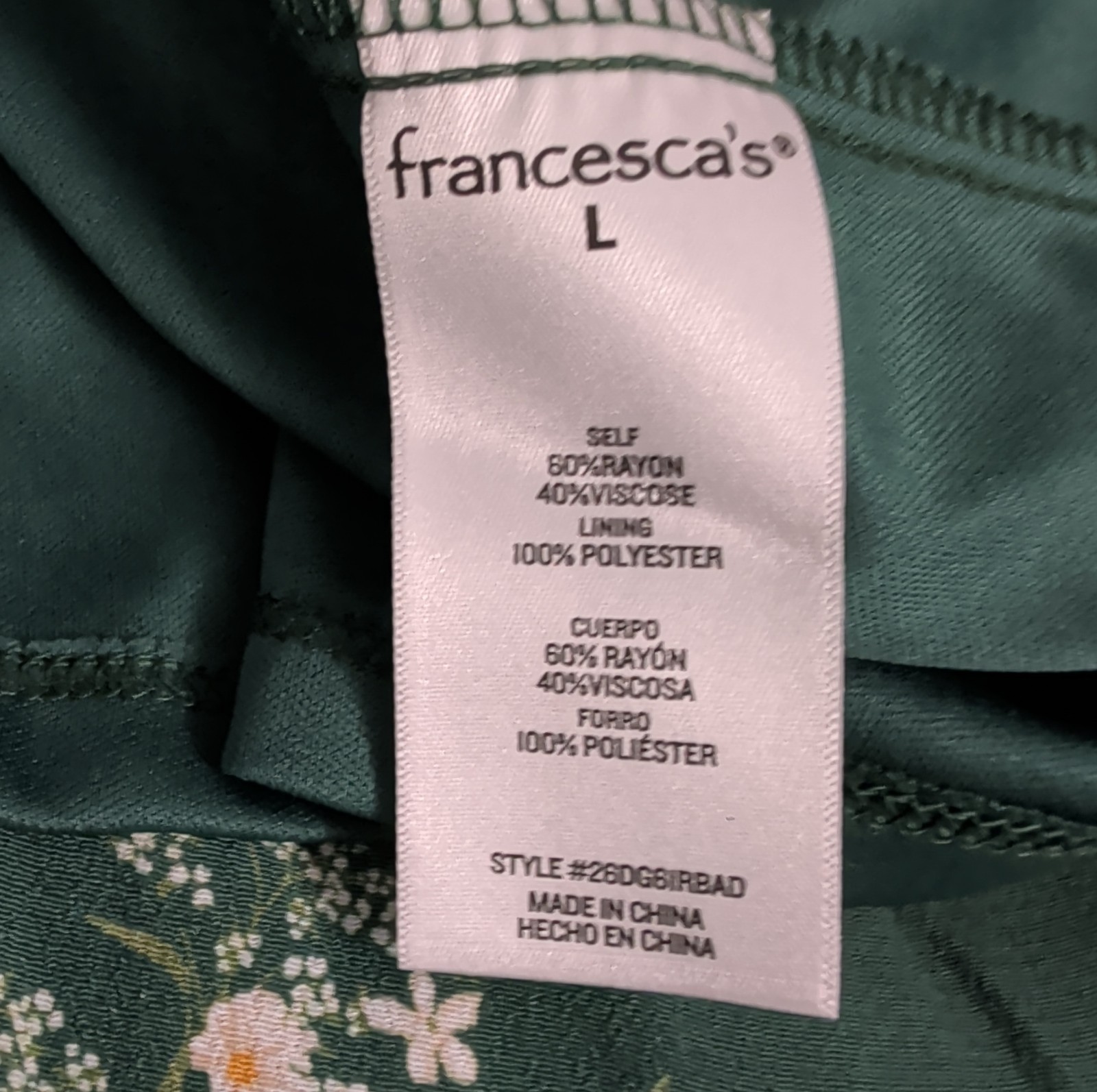 Mi Ami Size Large Green Floral Lined Back Zipper Sleeveless Sundress NWT!