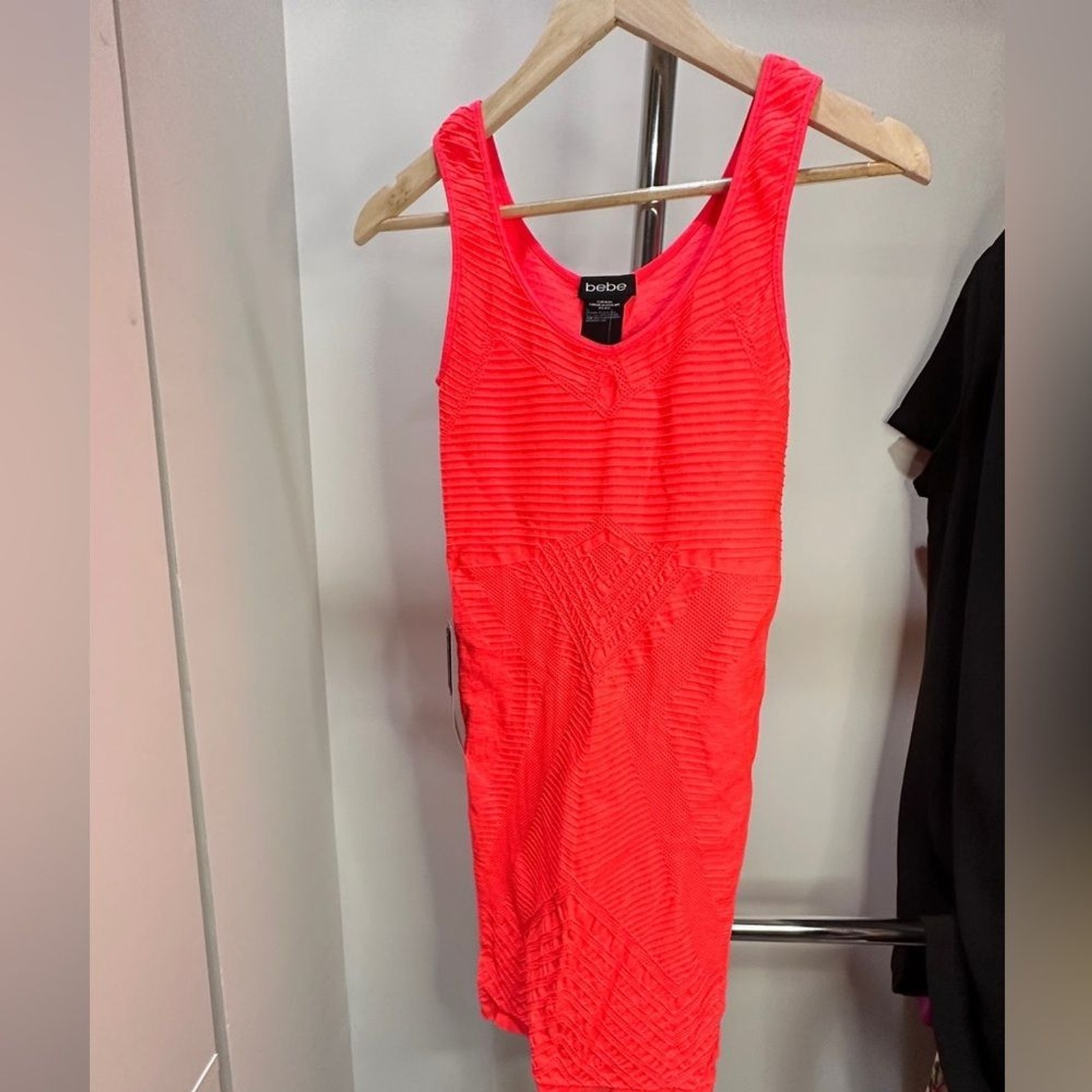 BeBe, Bright Orange Body-con Dress, Size M