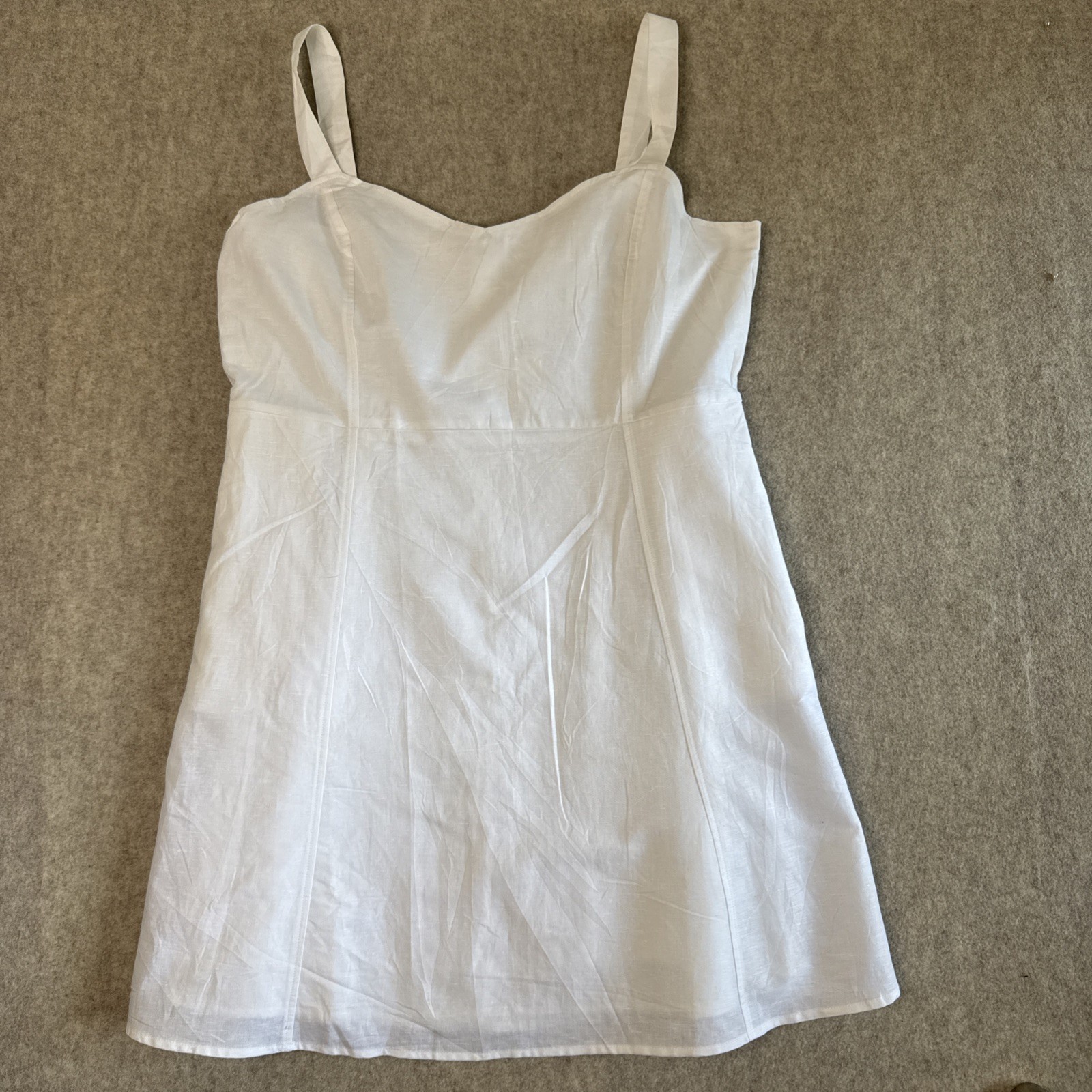 Gap Linen Cotton Cami Sundress Womens 18 White Fit Flare A-Line NWT
