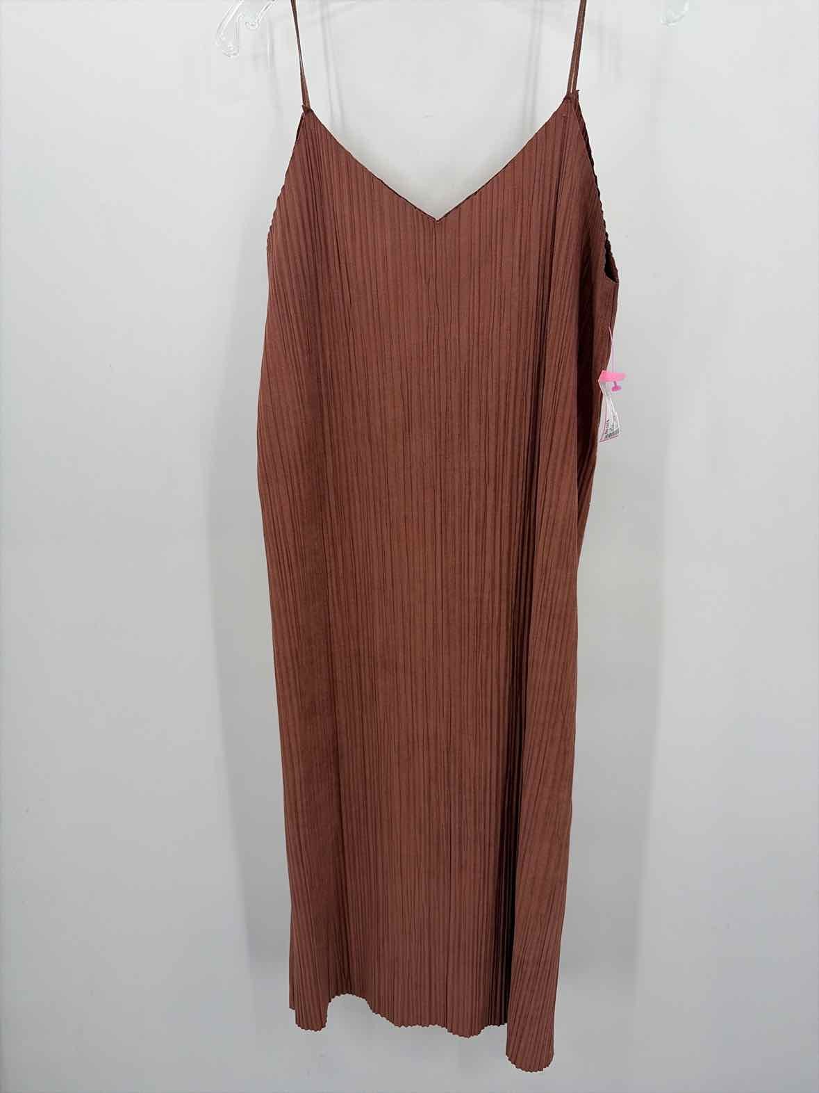Pre-Owned Mod Ref Brown Size Medium Midi Sleeveless Dress