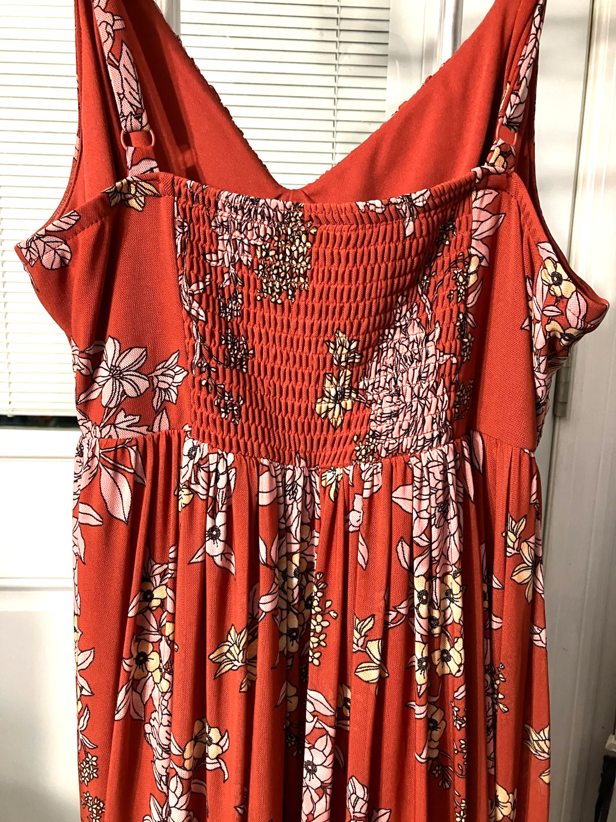 NWOT SIZE 0 TORRID FLORAL RED BROWN FLORAL PRINT MAXI DRESS LINED LONG FLOWING