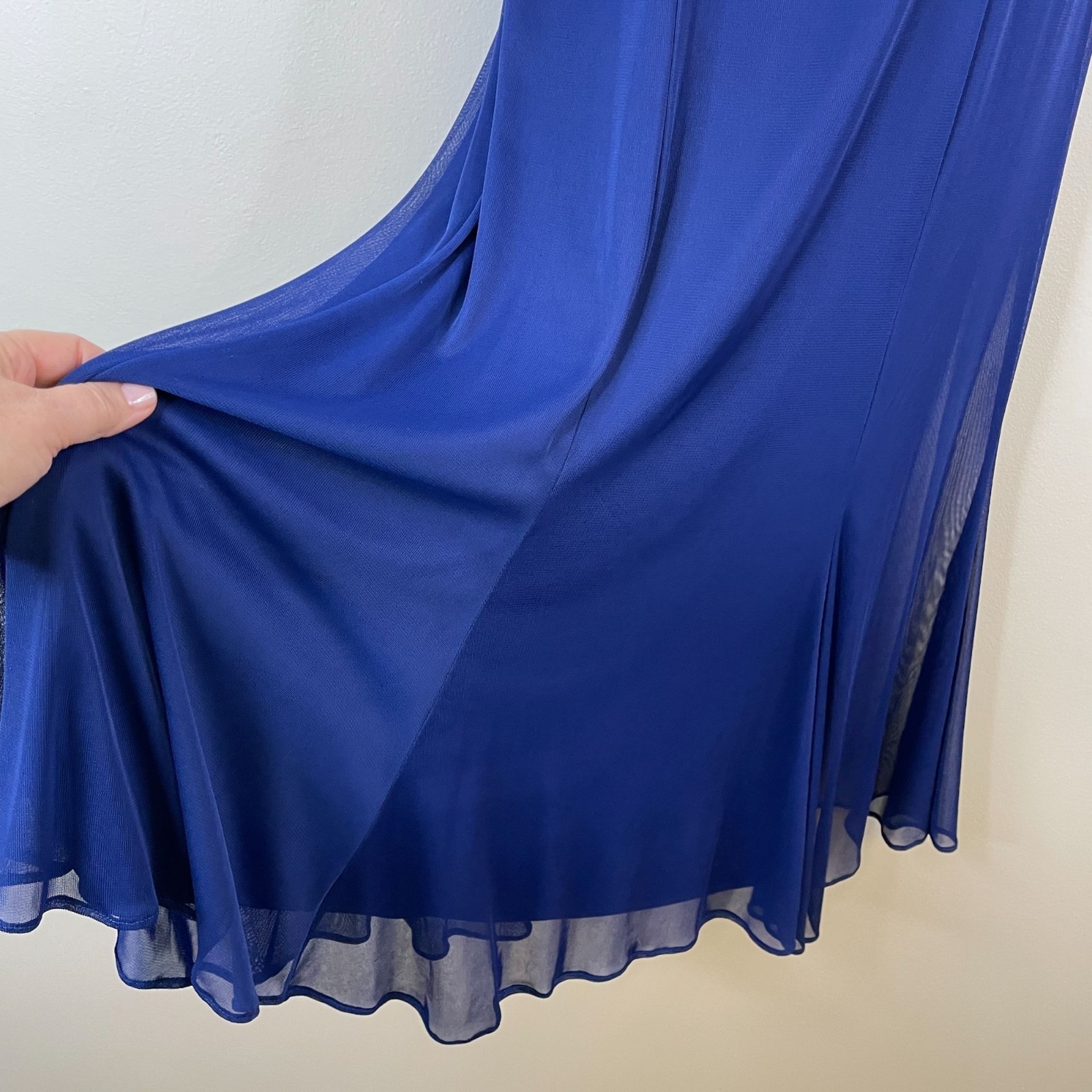 Alex Evenings Glitter Chiffon Gown 2 PC Dress NWT 10P Blue Jacket Special Event