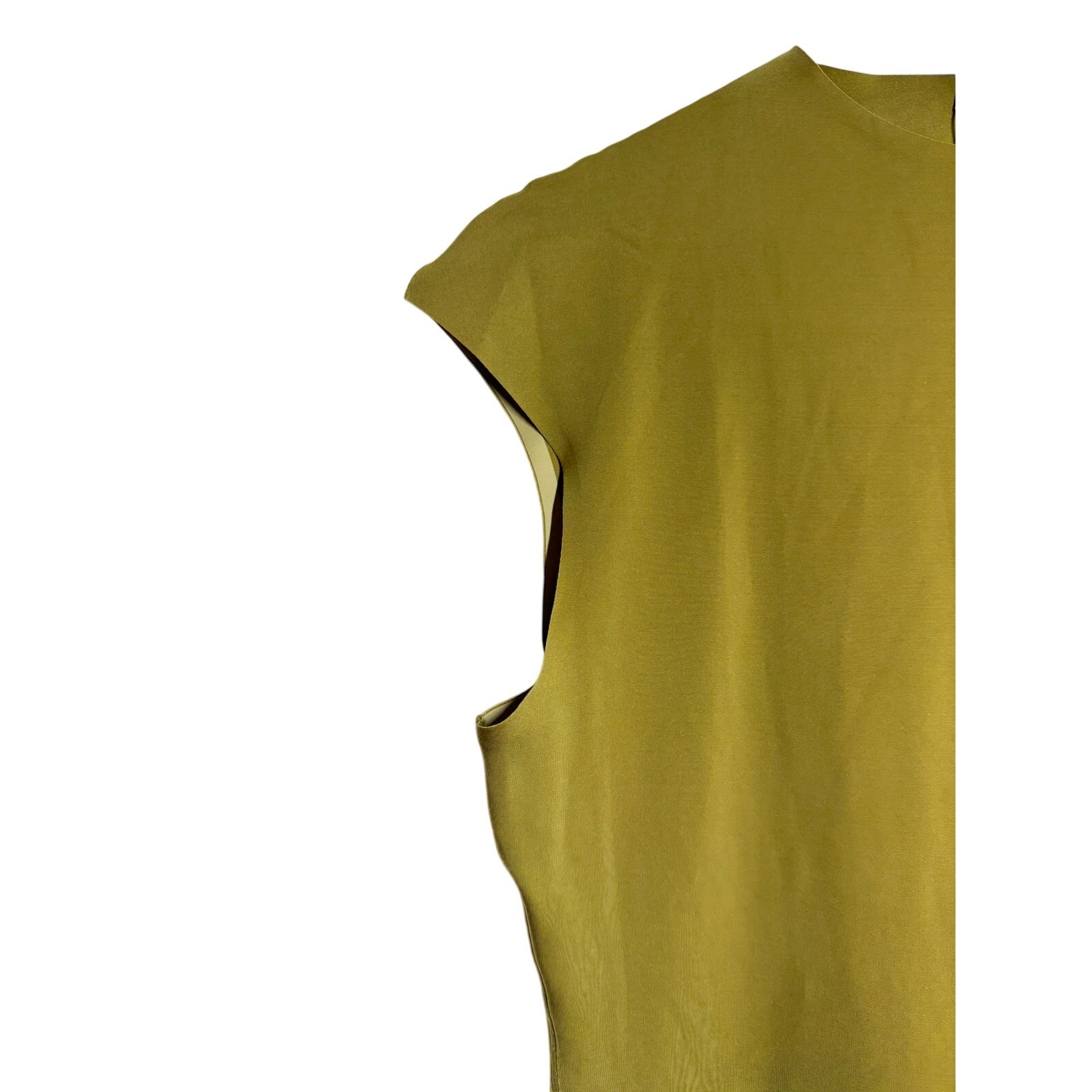 Zara Olive Green sculpting bodycon Polyamide Midi Dress size L NWOT minimalist