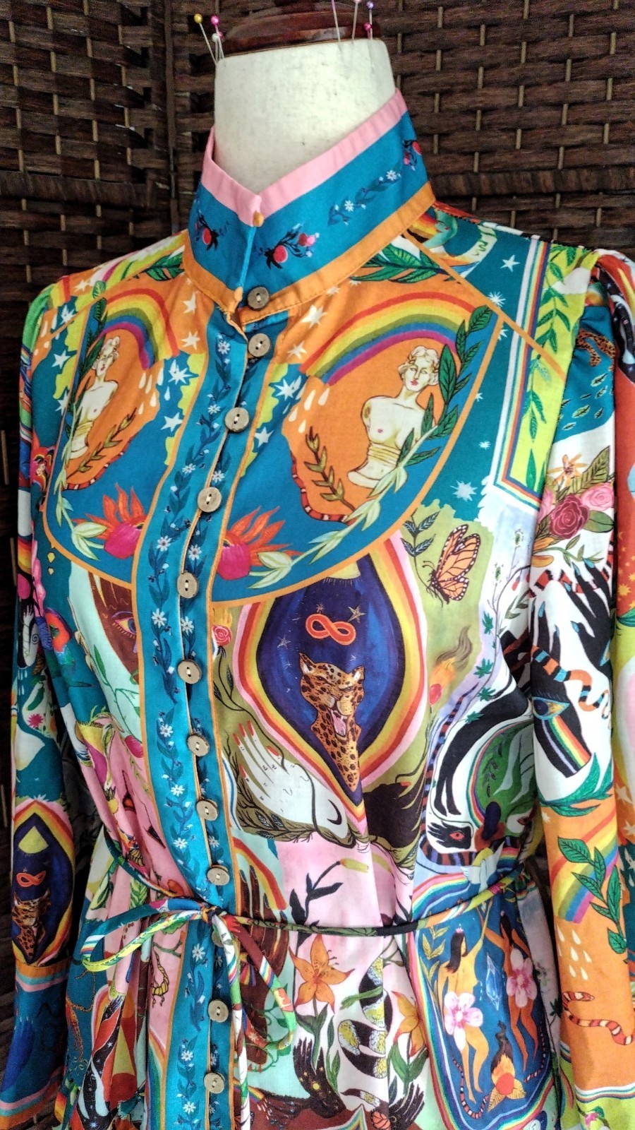 Eden Mini Dress Celestial Zodiac Boho Colorful Second Hand Great Condition XL
