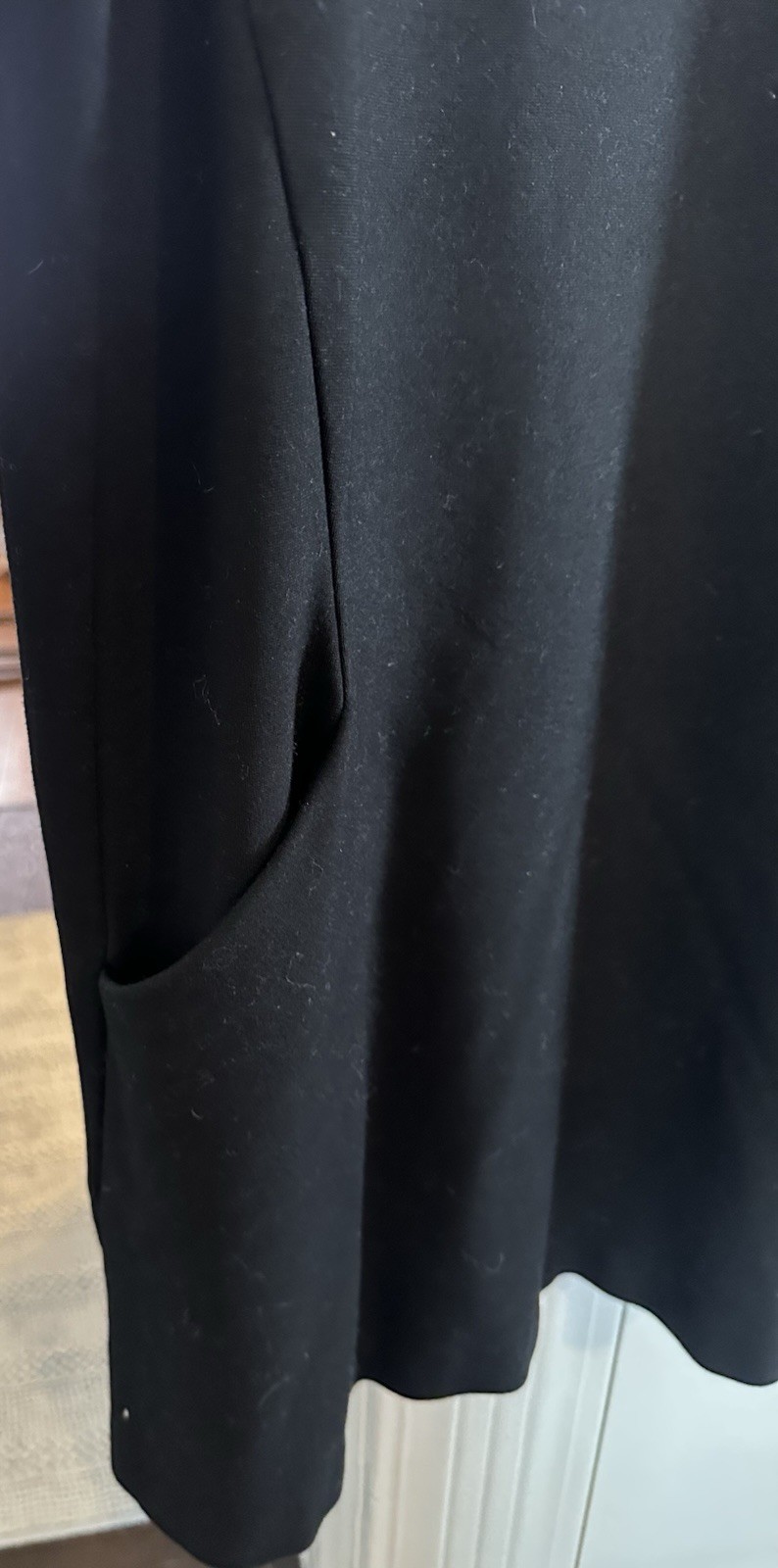 H&M Women’s Black Shift Dress Size 2XL 3/4 Sleeve With Pockets Mid Length