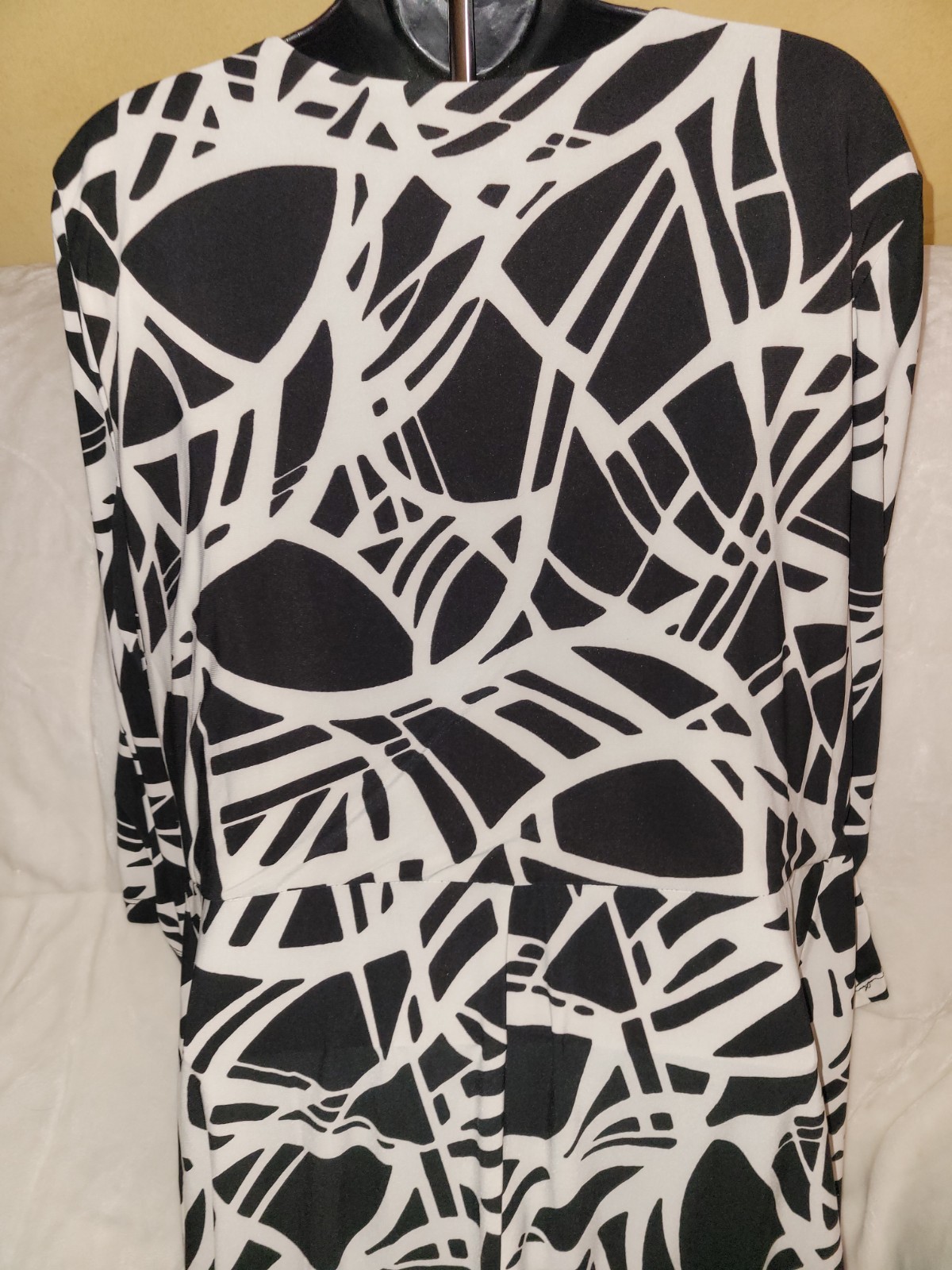 Anne Klien Black And White Print Long Classy Dress Size XL