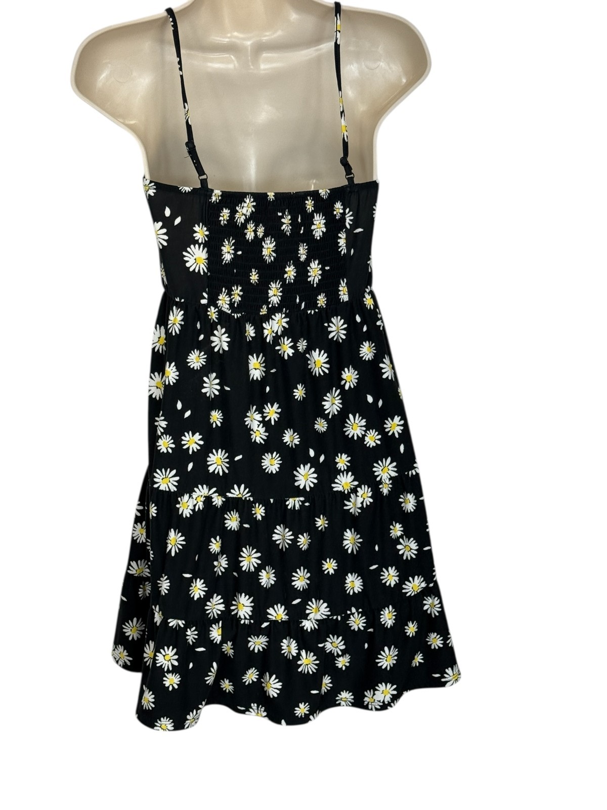 NOBO micro mini dress sz 3/5 dark daisy print stretch Y2K 90’s babydoll fairy.