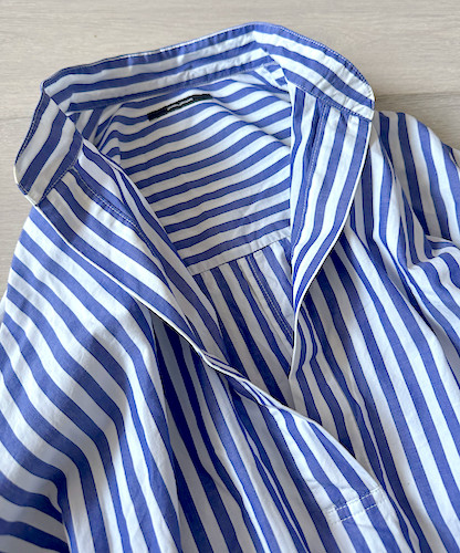 Journal Standard Blue White Striped 100% Cotton Shirt Dress Size M Relaxed Fit