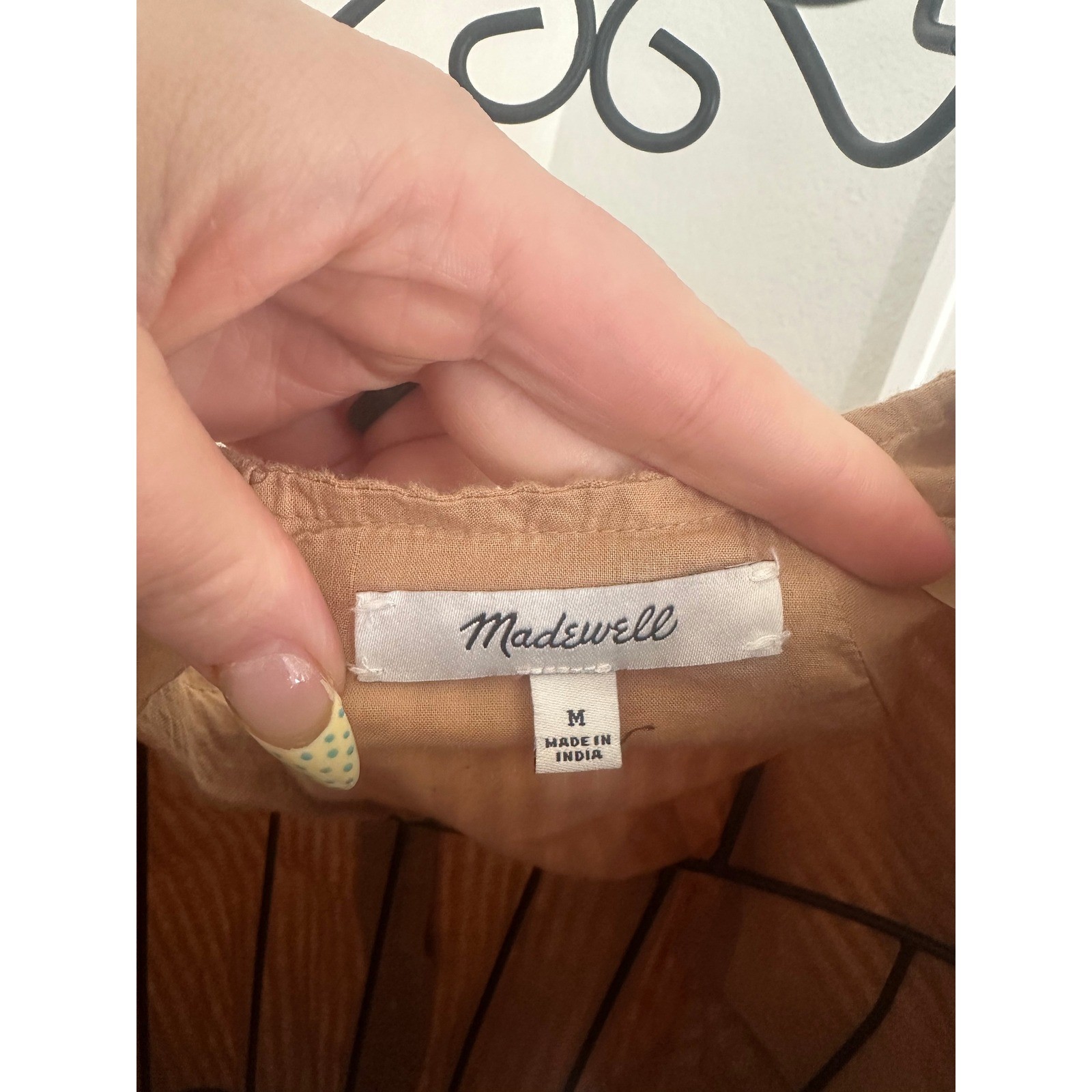 Madewell Seersucker Puff Sleeve Cutout Mini Dress M