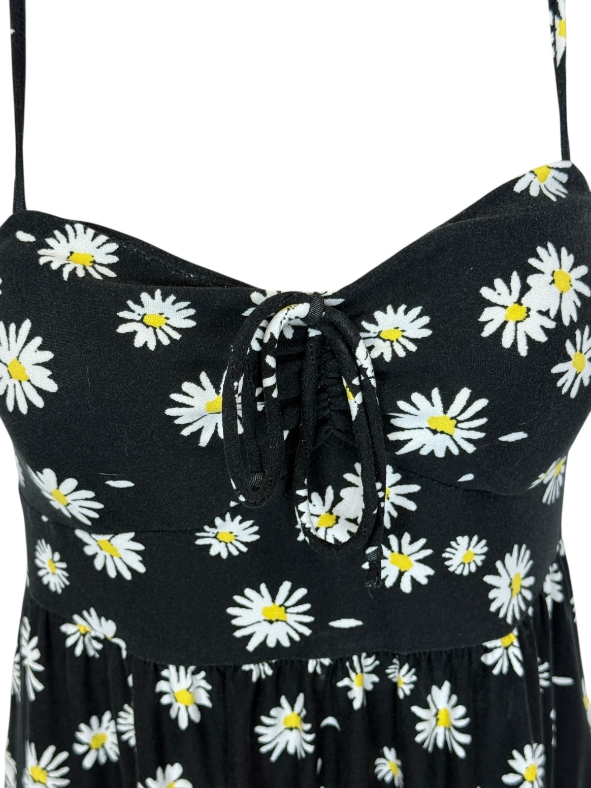 NOBO micro mini dress sz 3/5 dark daisy print stretch Y2K 90’s babydoll fairy.