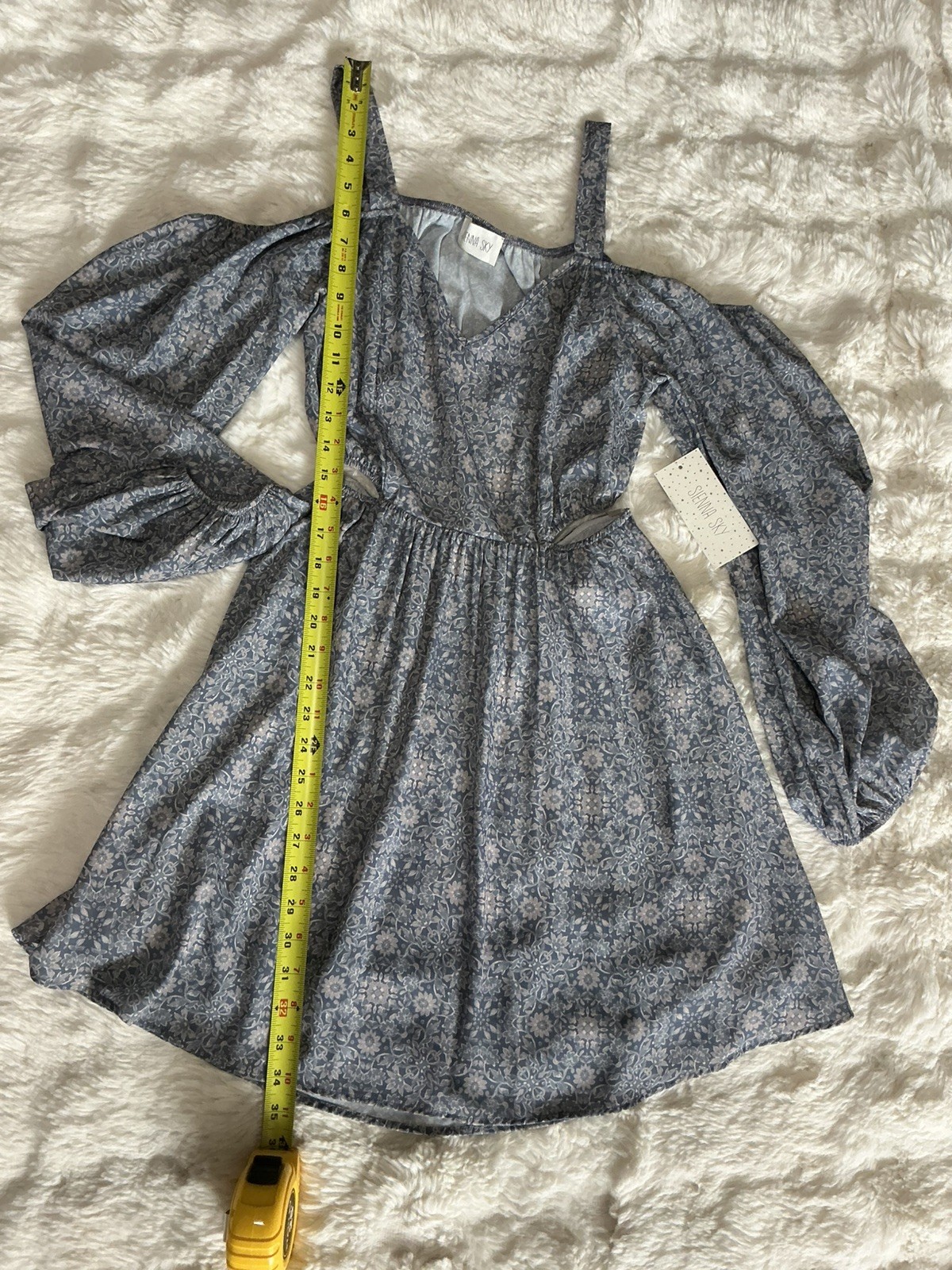 Sienna Sky Long Sleeve Casual Floral Dress Waist Size S