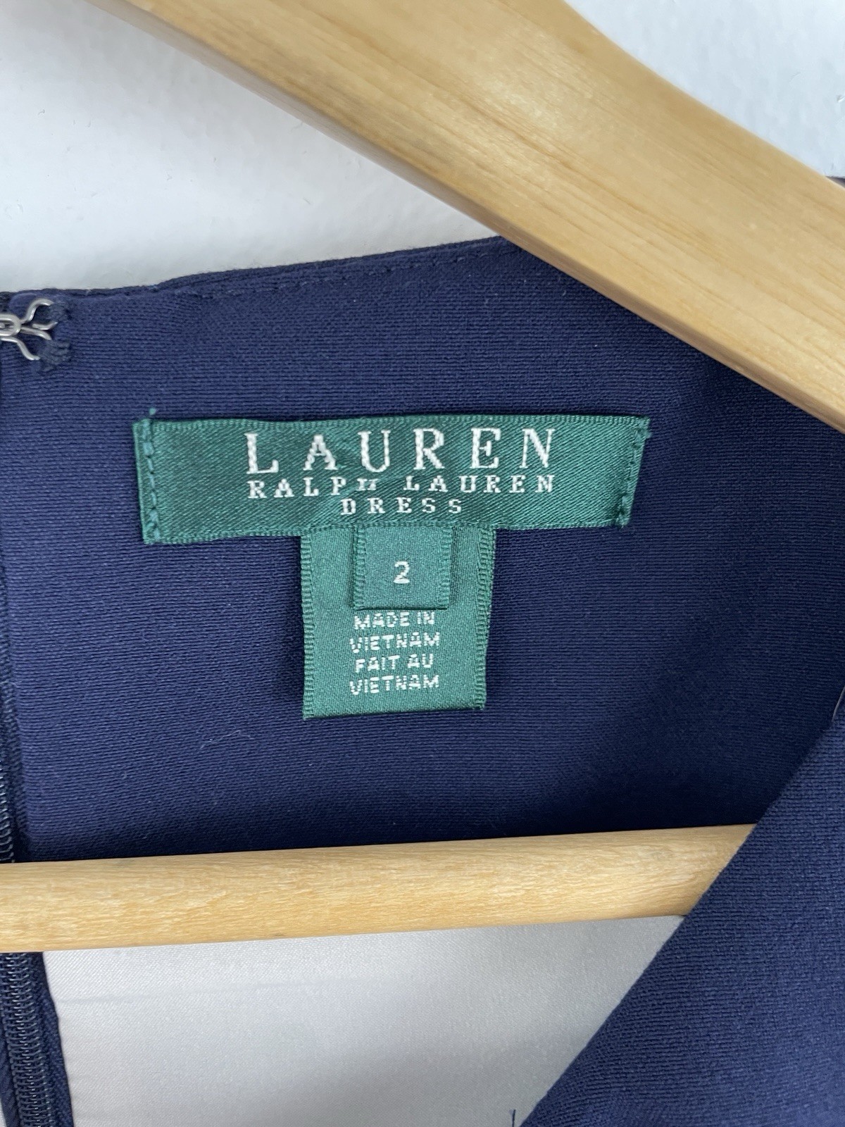 Ralph Lauren 2 Navy Pink White Sleeveless Sheath Dress Women’s 2 Knee Length