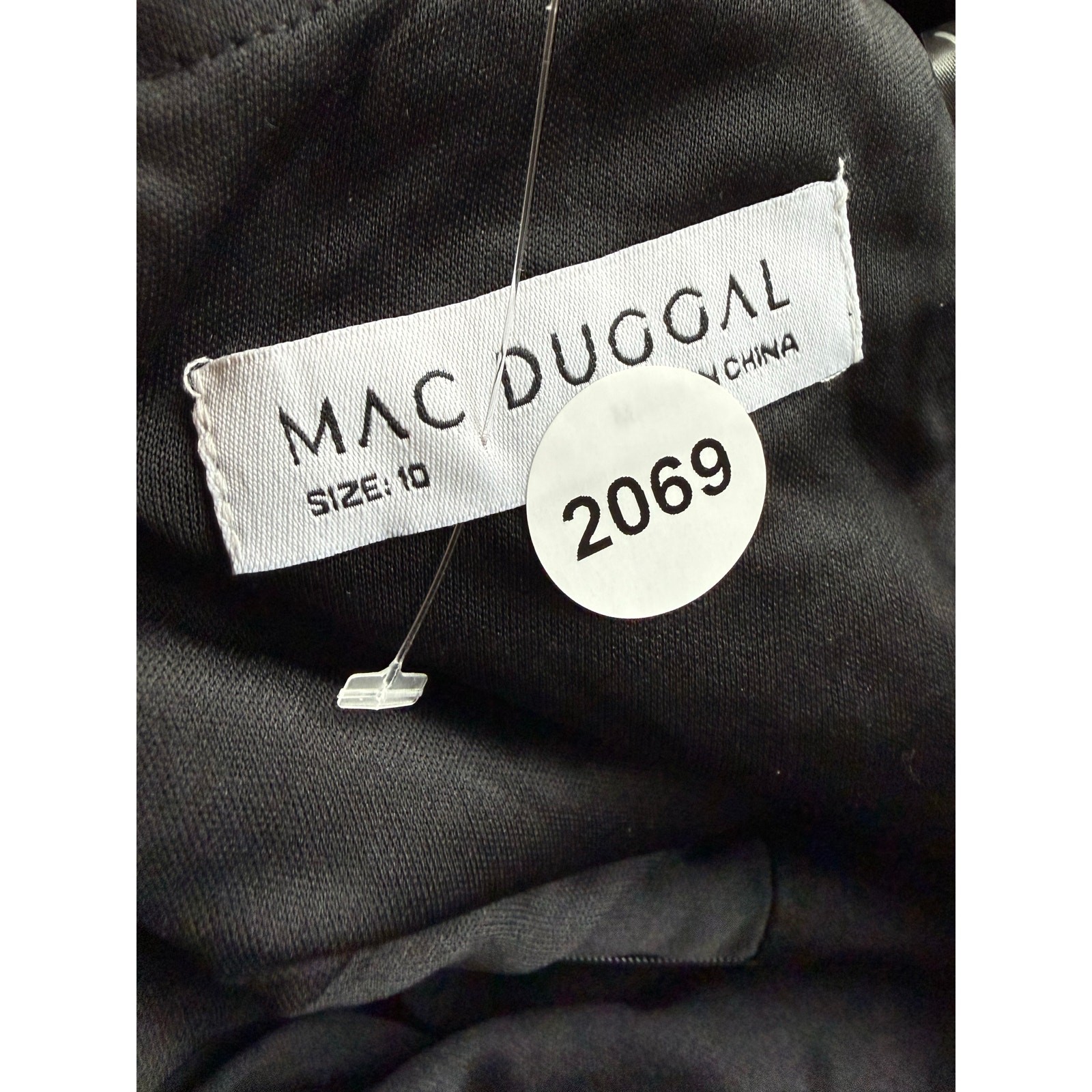 NEW Mag Duggal Sequin Floral Appliqué 3D FlowersBlack Midi Dress Size 10