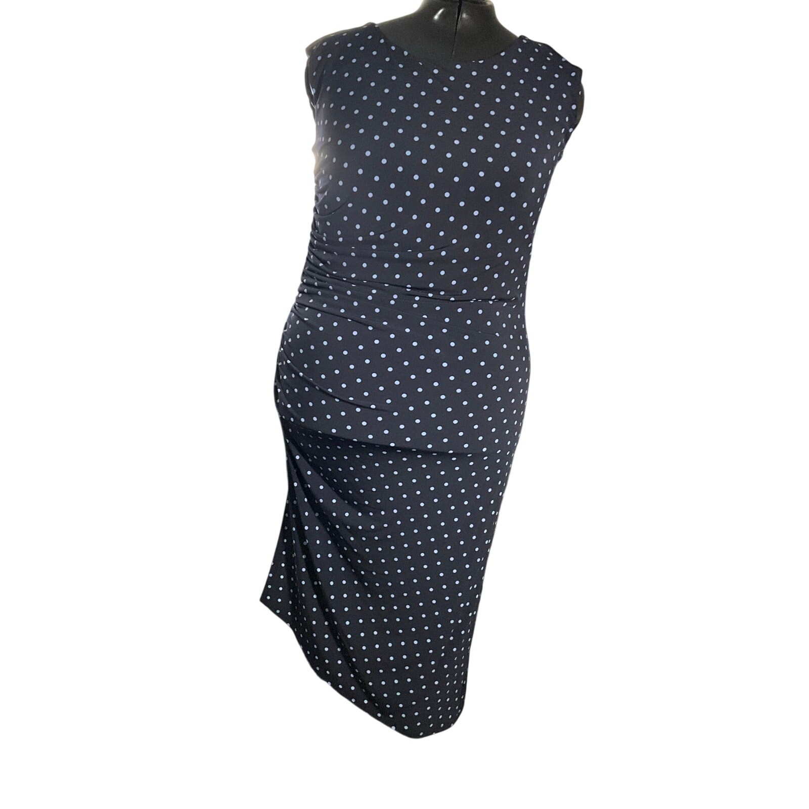 Vince Camuto Pinup Retro Quiet Luxury Polka Dot Sheath Midi Dress NWT Plus 1X