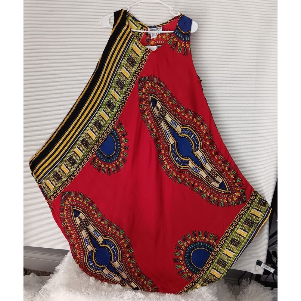 Jessica Taylor Women’s Red Tunic Top One Size Loose Fit Casual Boho Chic
