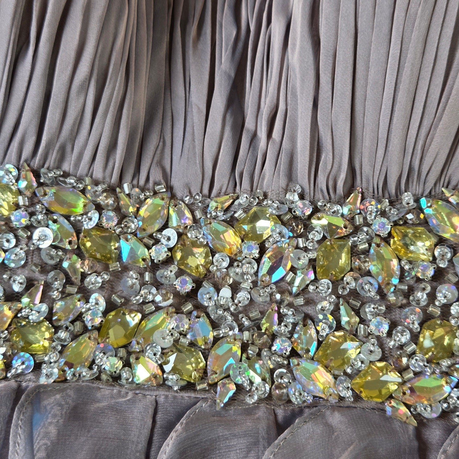 Jovani Strapless Beaded Waist Ruffle Prom Evening Gown Dress Size 12