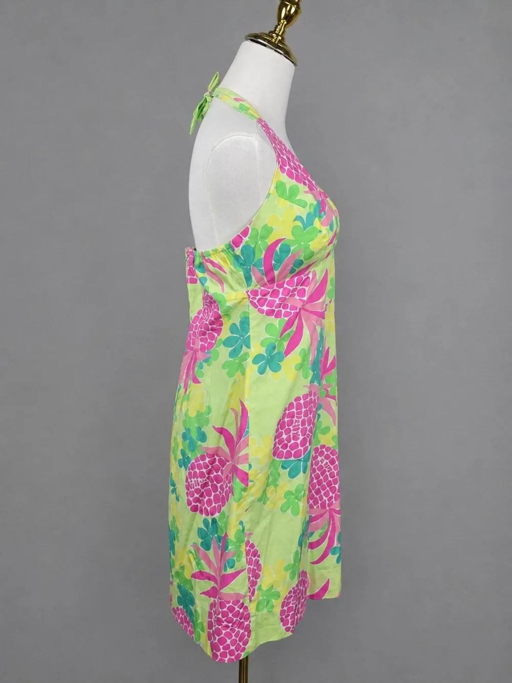 Lilly Pulitzer Home Slice Pineapple Halter Dress Cotton Women’s Size 8