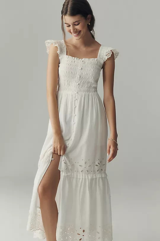 Anthropologie – Peregrine Eyelet Midi Dress – Sale OFF