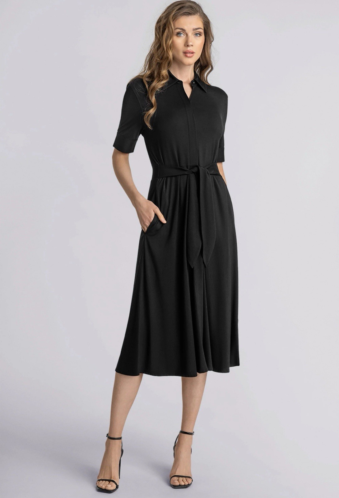 Butter Cloth Luminary Shirt Dress Icy Bamboo Black Women’s Small Minimalist