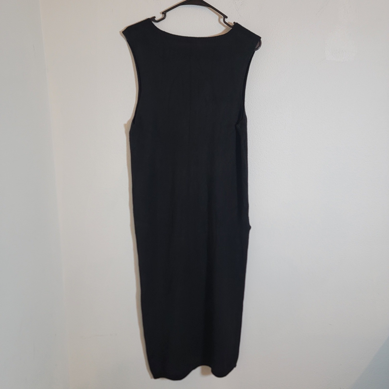 Alchemia Tricot Made in Italy Medium Black Sleeveless Maxi Knit Dress Minimalist