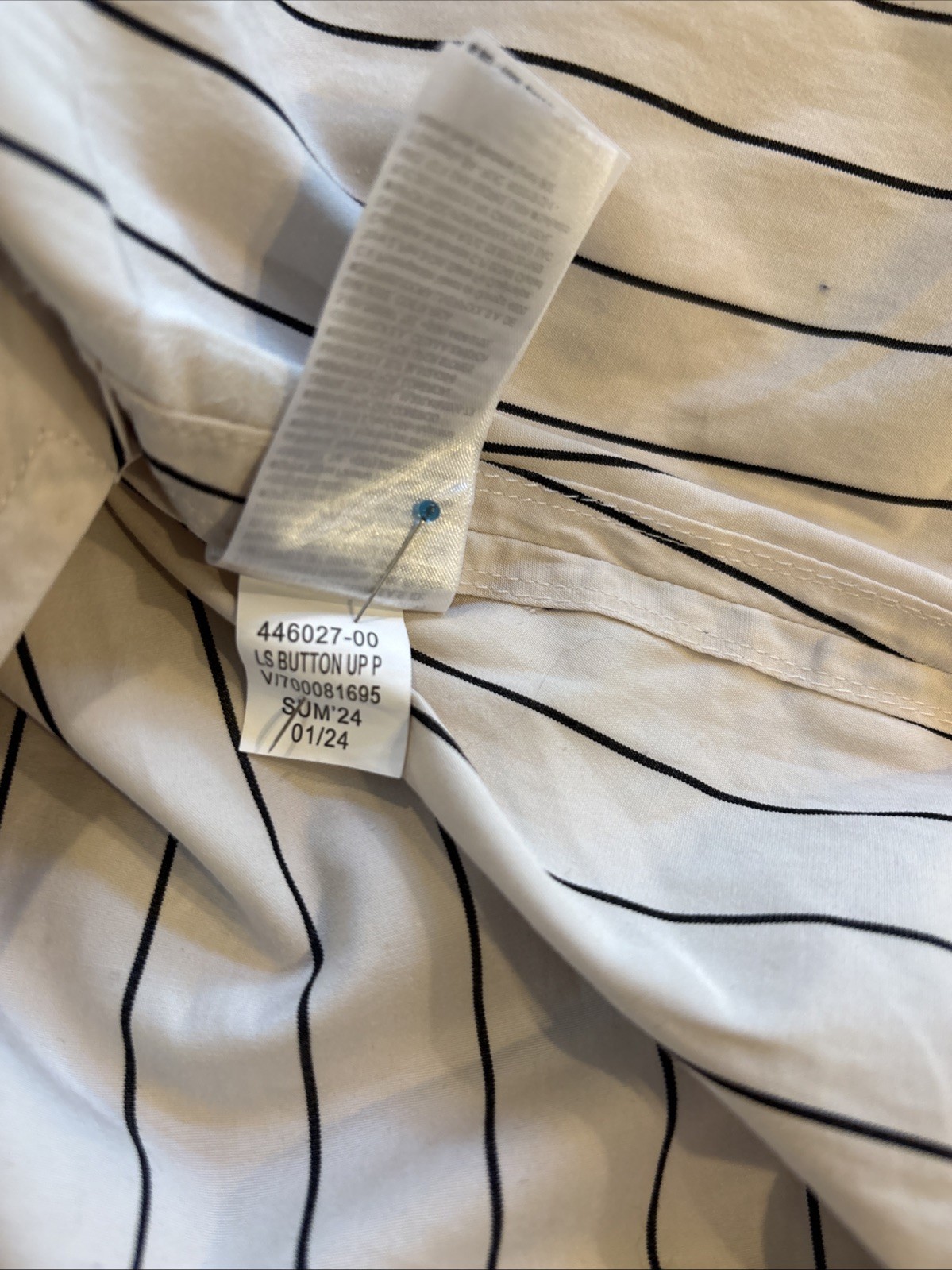 Banana Republic Cotton Poplin Maxi Long Shirt Dress Ivory White Black STRIPE S P