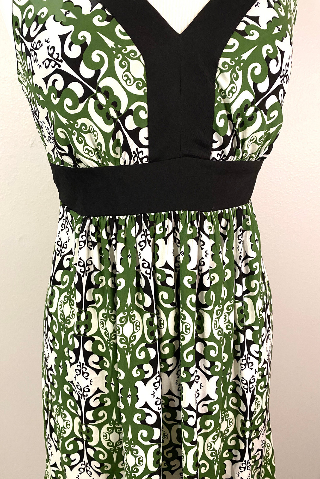 Trulli Women’s Green & Black Patterned Dress, Size 4