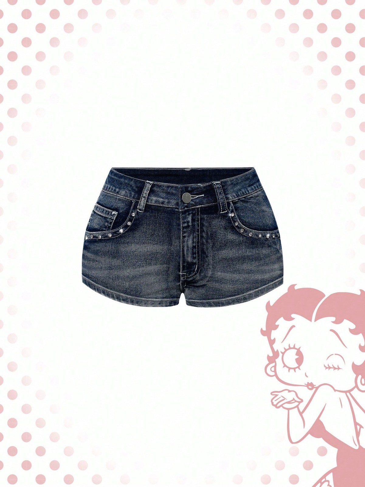 Betty Boop | Romwe Spring Summer Vintage Y2K Punk Style Super Low Waist Super