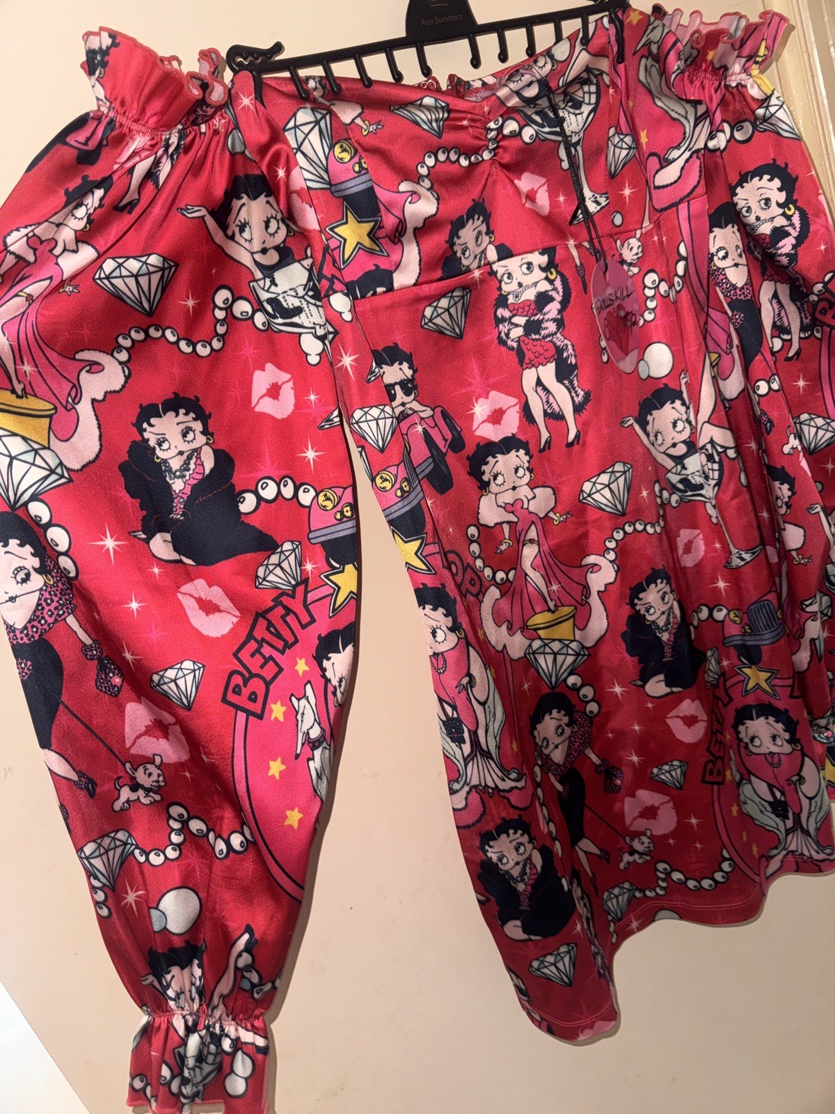 Dollskill Betty Boop Lover Catch A Kitten Satin Dress Limited Edition M NWT