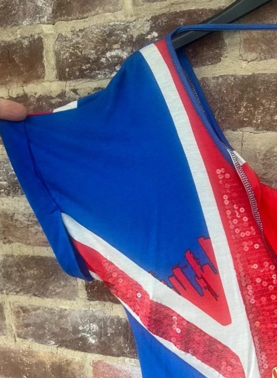 BNWT Rare Geri Halliwell Next Union Jack Sequin Dress Coronation Patriotic UK 8