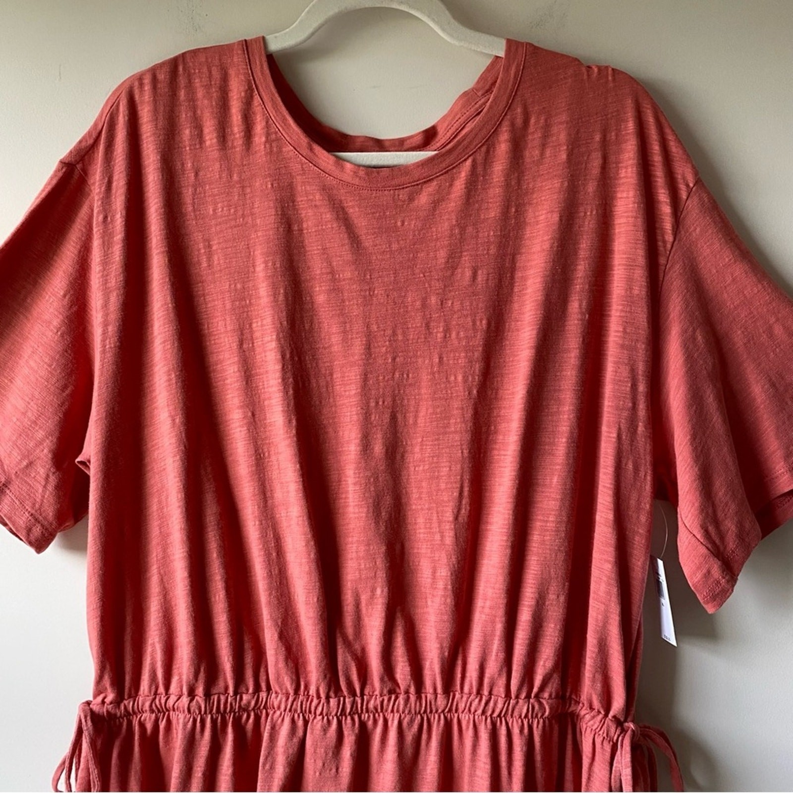 NWT Old Navy Waist-Defined Linen-Blend Mini Dress in Red Basil Size XL