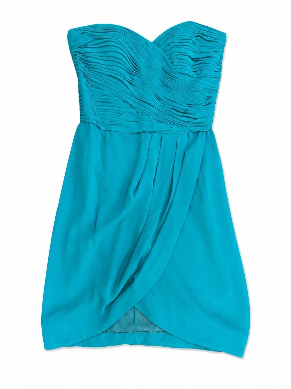 Teal Strapless Formal Sweetheart Neckline Mini Dress from the Y2Ks 100% Silk
