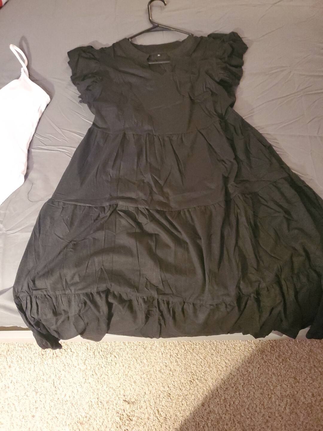 ANRABESS Womens Summer Ruffle Sleeve V Neck Midi Dress size med