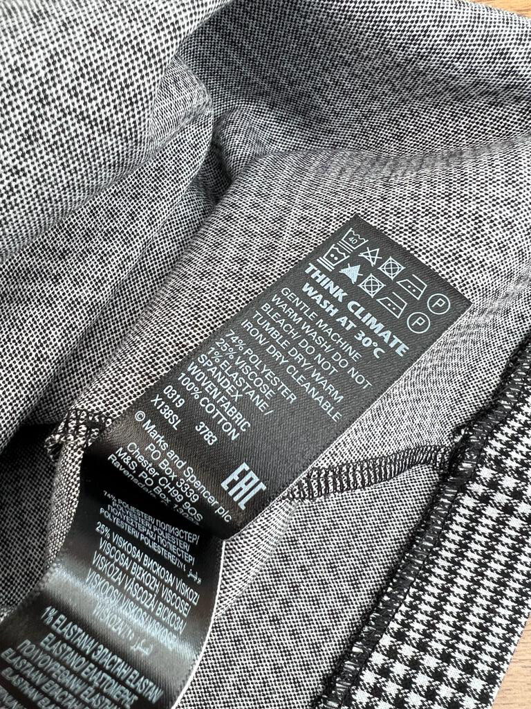M&S Collection Dress Checked Black White Contrast Collar Size 18 EUR 46 RRP £45