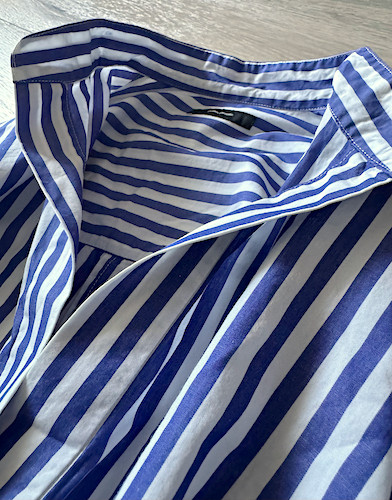 Journal Standard Blue White Striped 100% Cotton Shirt Dress Size M Relaxed Fit