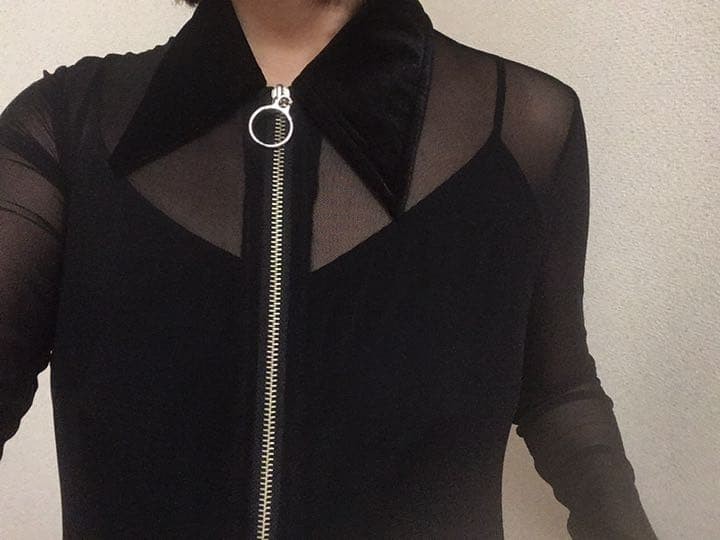 UNIF See-Through Velour Dress