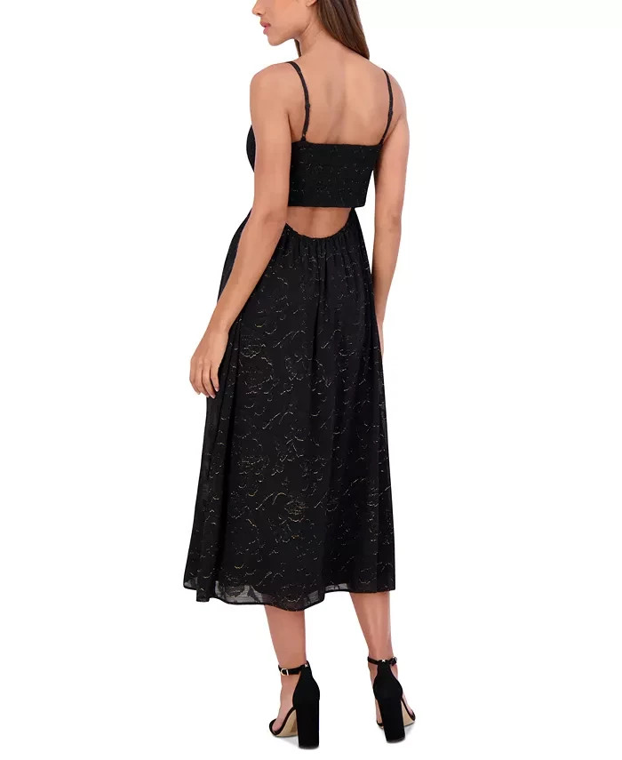 kensie Smocked Burnout-Pattern Midi Dress MSRP $138 Size 14 # 12A 2484 New