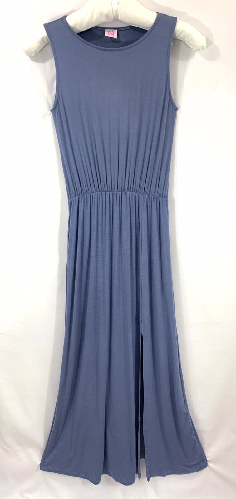 Wanna B Women’s Soft Stretch Knit Front Slit Front Pockets Maxi Dress M Bust: 34