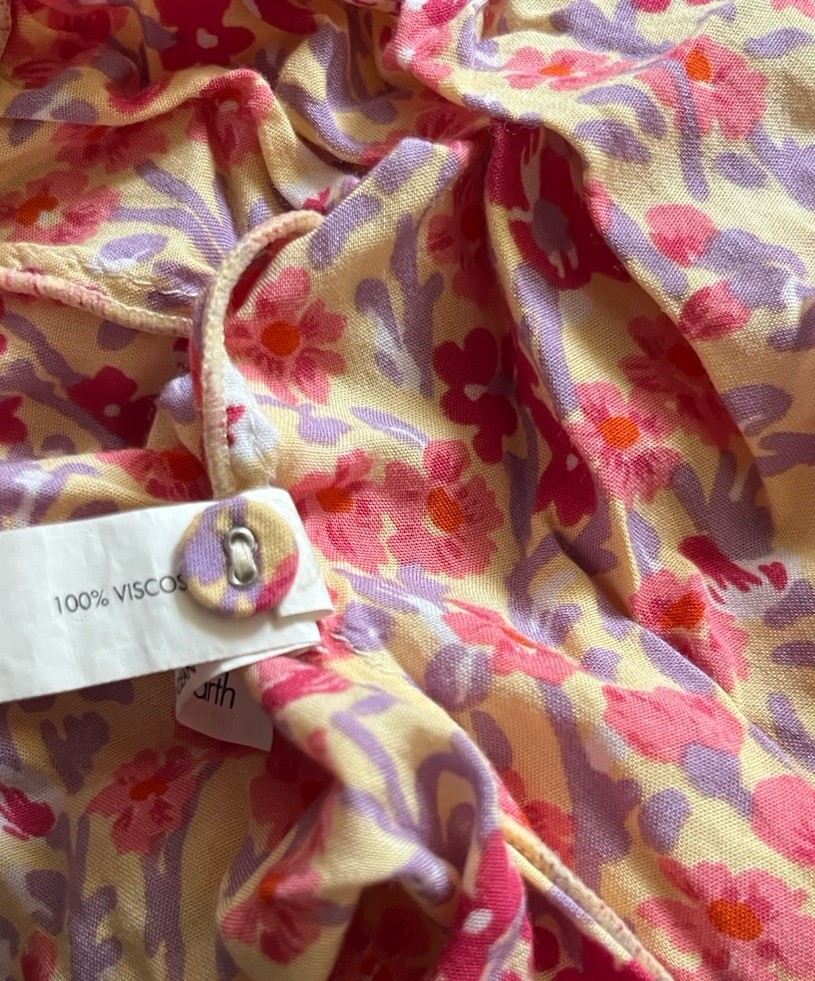 Poupette St Barth Midi Dress Sleeveless Pompom Bohemian Floral Size S