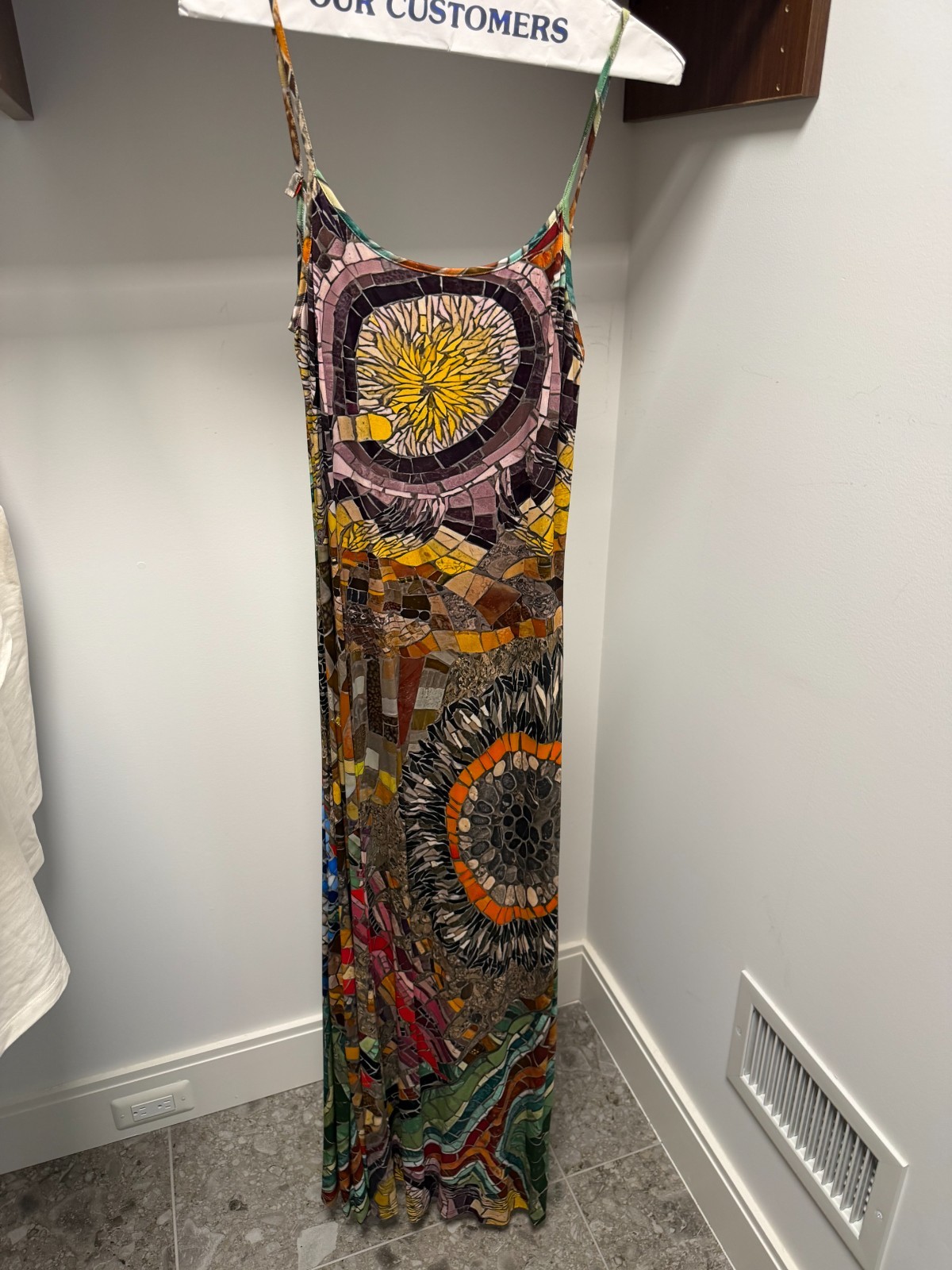 Monica Sarti Vibrant Mosaic Pattern Long Dress Size:Small