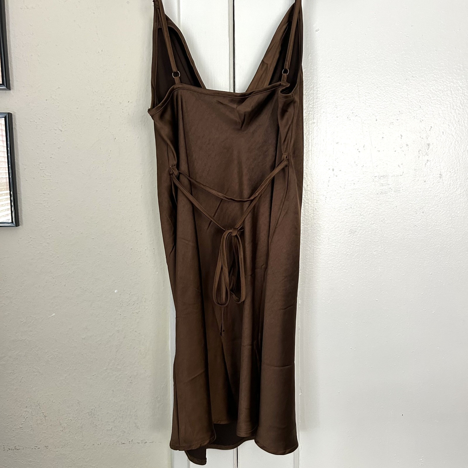 Motel Rocks Slip Dress Satin Brown Mini Cocktail Party Satin – Size S