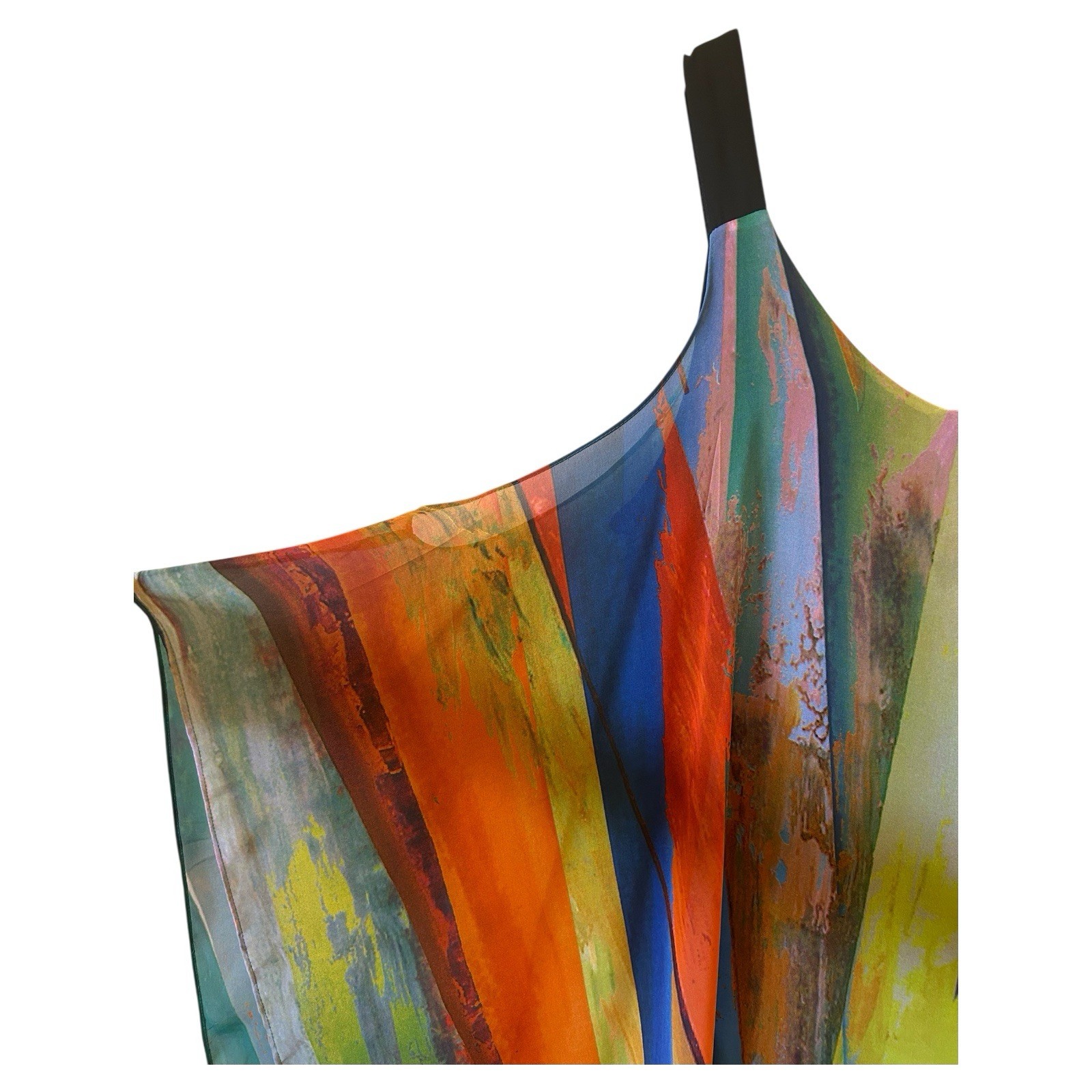RADZOLI Multicolor Abstract Boho Arty Tank Maxi Dress Medium Built-In Blk Tank