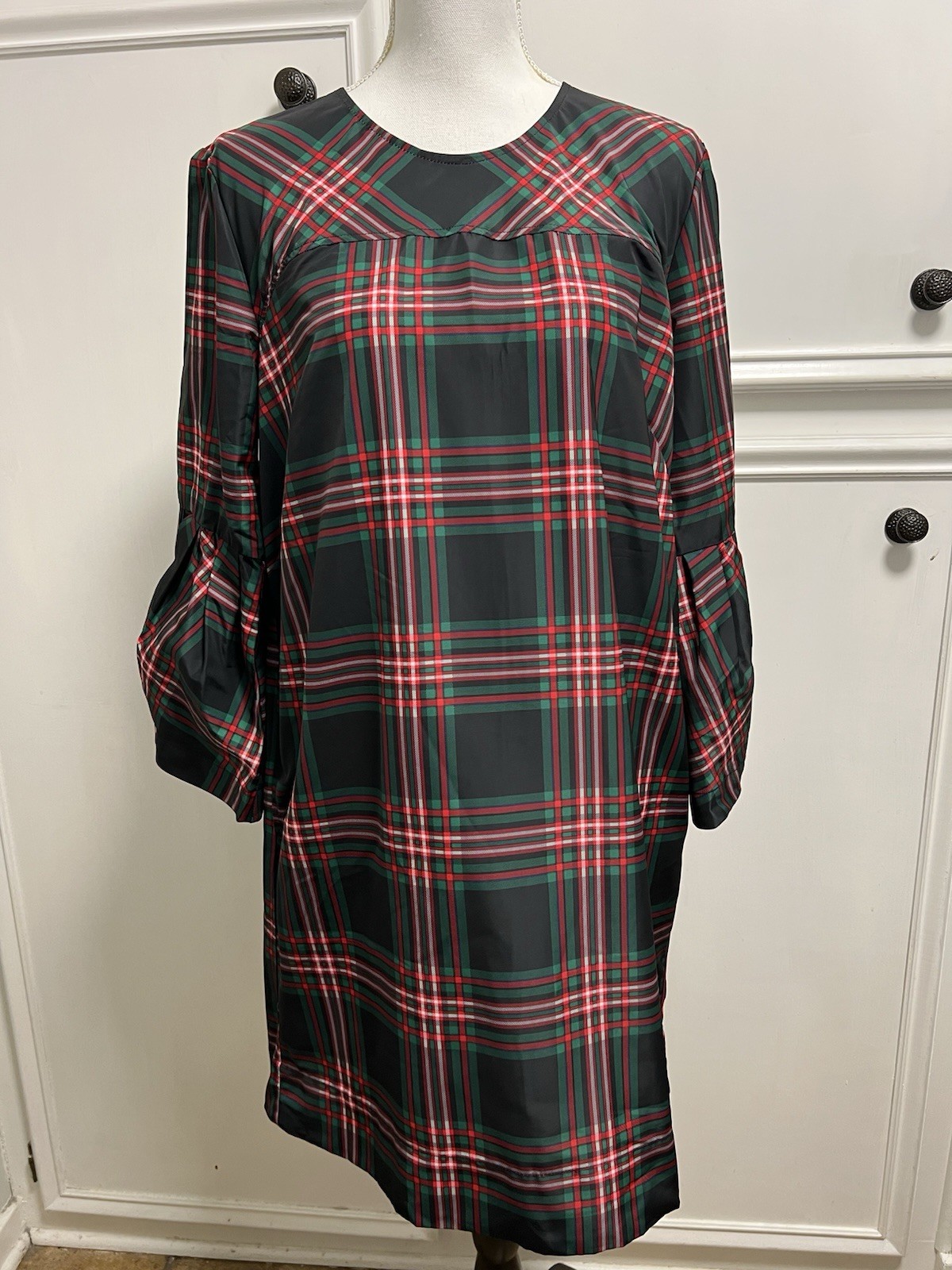 Free Assembly Black, Red, Green , White Plaid Dress Size M