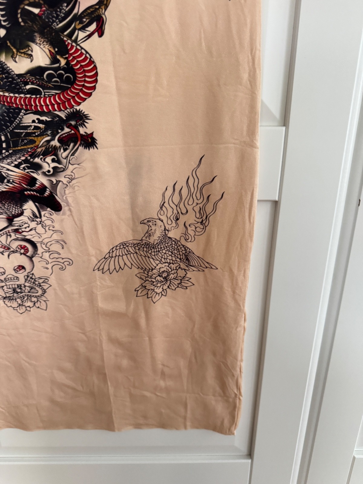 Jean Paul Gaultier x La perla 2013 bodycon beige tattoo print dress size FR40