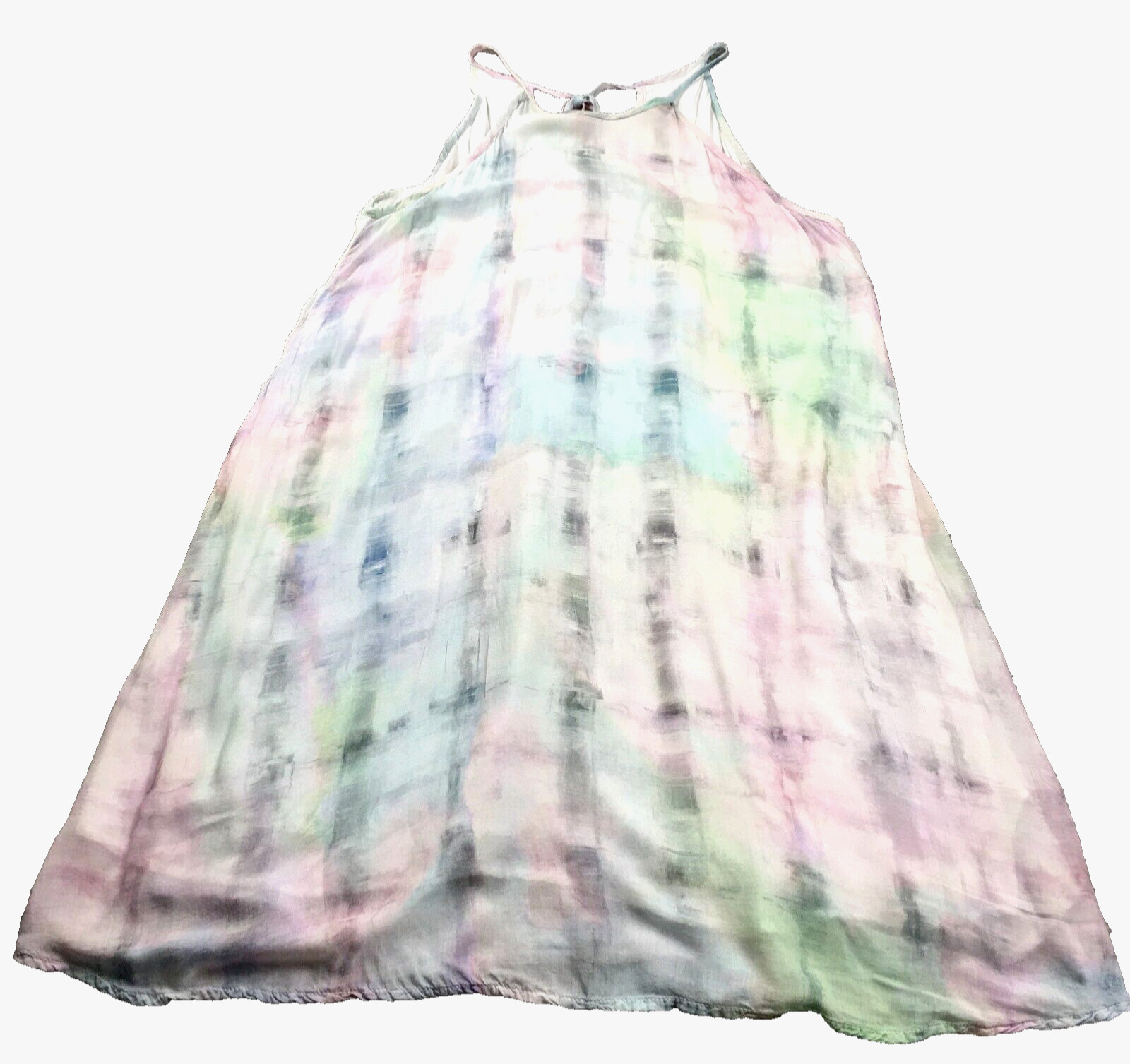 Bella Dahl Womens Sleeveless Dress Size S Pastel Tie Dye Halter Neck USA