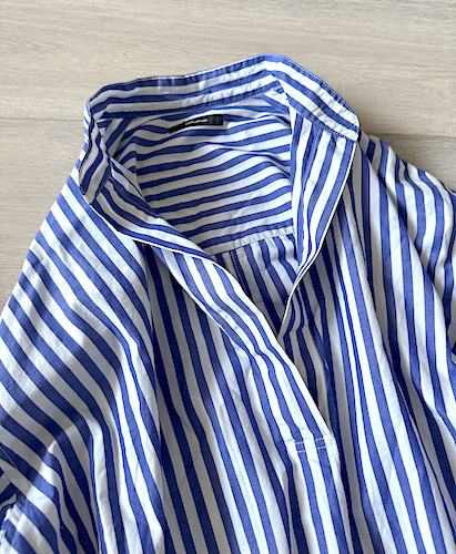 Journal Standard Blue White Striped 100% Cotton Shirt Dress Size M Relaxed Fit