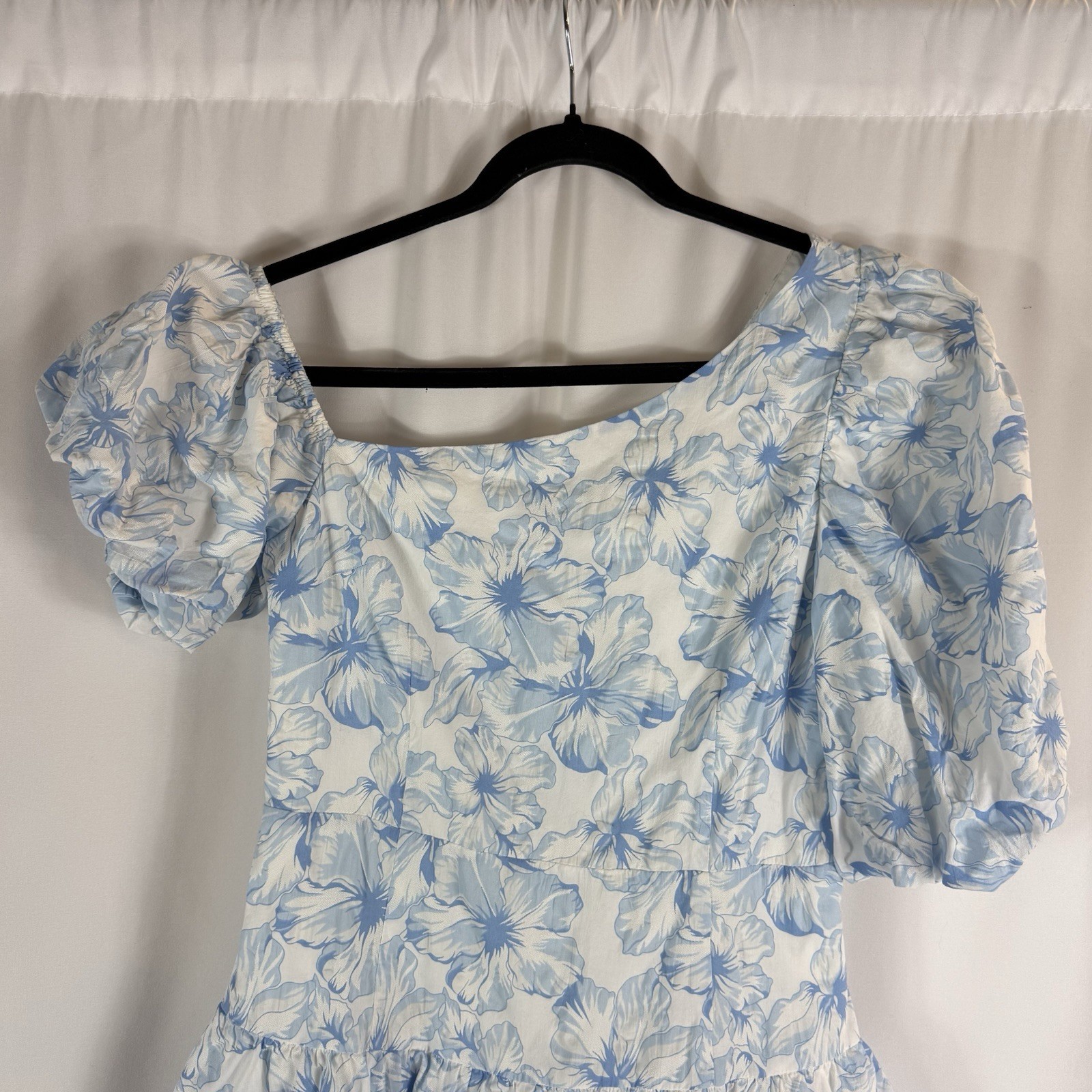 HELLO MOLLY LADYLIKE ETIQUETTE MINI DRESS floral white, light blue Size: M